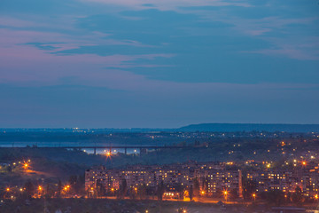 Evening city in eastern europe