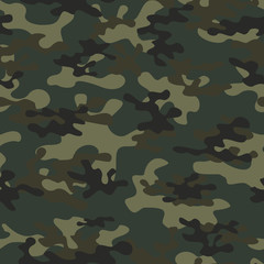 Fototapeta premium Green military pattern seamless background army texture vector illustration. Forest background.