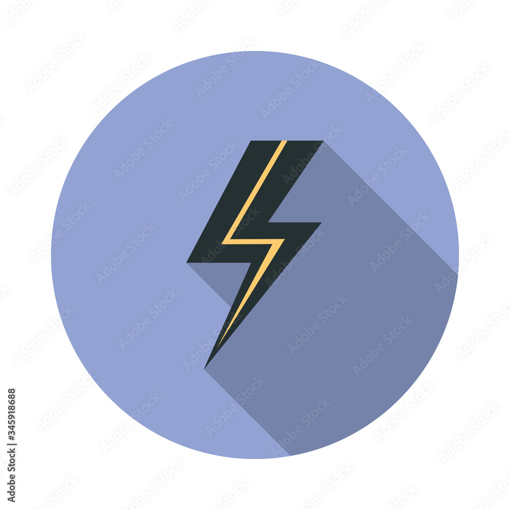 Aufkleber lightning long shadow icon. simple color vector of web icons for ui and ux, website or mobile applic
