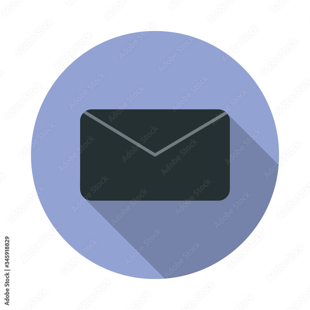 Aufkleber the envelope long shadow icon. simple color vector of web icons for ui and ux, website or mobile app