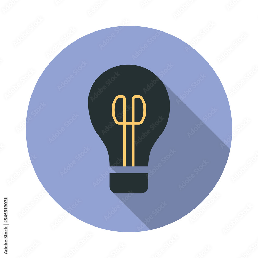 Aufkleber bulb long shadow icon. simple color vector of web icons for ui and ux, website or mobile application