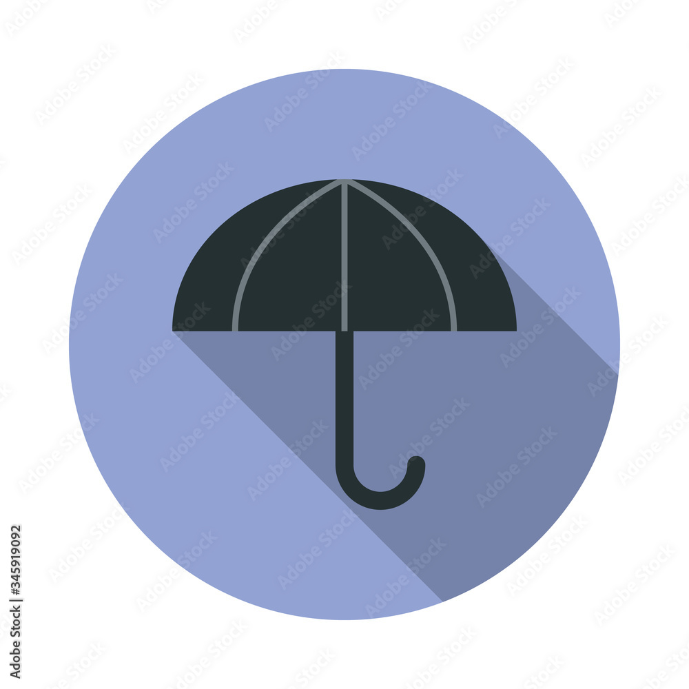 Poster umbrella long shadow icon. simple color vector of web icons for ui and ux, website or mobile applica