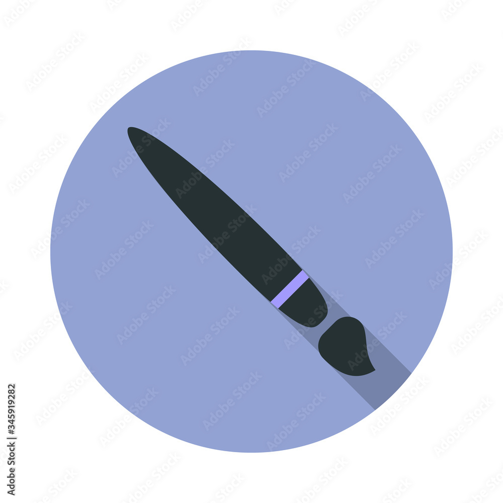 Poster drawing brush long shadow icon. simple color vector of web icons for ui and ux, website or mobile ap