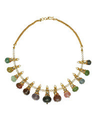 antique precious stones studded gold jewelry, Rajasthan, India	