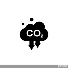 co2, carbon dioxide emissions icon on white background.vector illustration