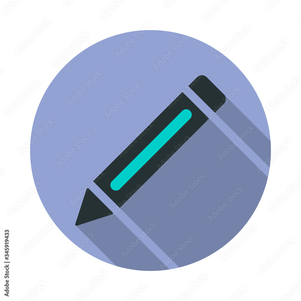 Poster a pen long shadow icon. simple color vector of web icons for ui and ux, website or mobile applicatio