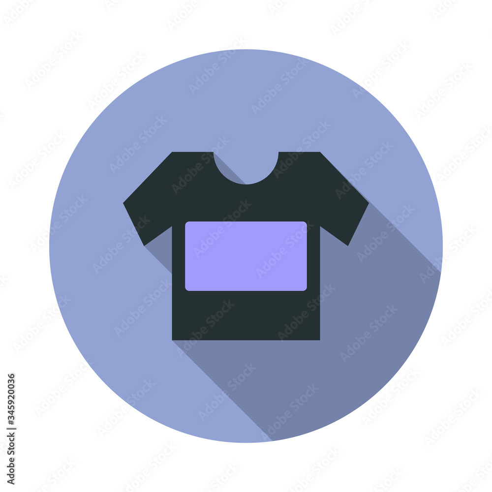 Poster shirt long shadow icon. simple color vector of web icons for ui and ux, website or mobile applicatio
