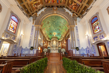 Interior of Our Lady of Brazil Church located in Nossa Senhora do Brasil Square on the corner of Brazil Avenue with Columbia street, in the western zone of Sao Paulo
