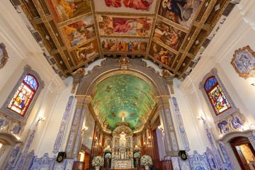 Obraz premium Interior of Our Lady of Brazil Church located in Nossa Senhora do Brasil Square on the corner of Brazil Avenue with Columbia street, in the western zone of Sao Paulo