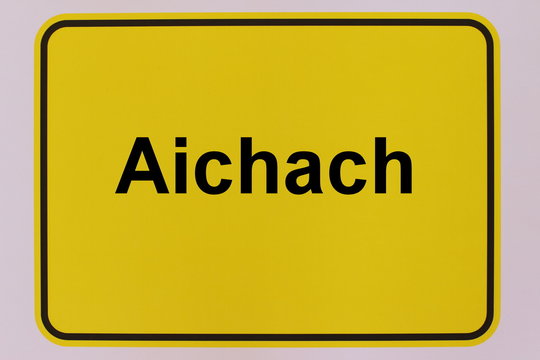 Grafische Darstellung des Stadteingangsschildes der Stadt Aichach
