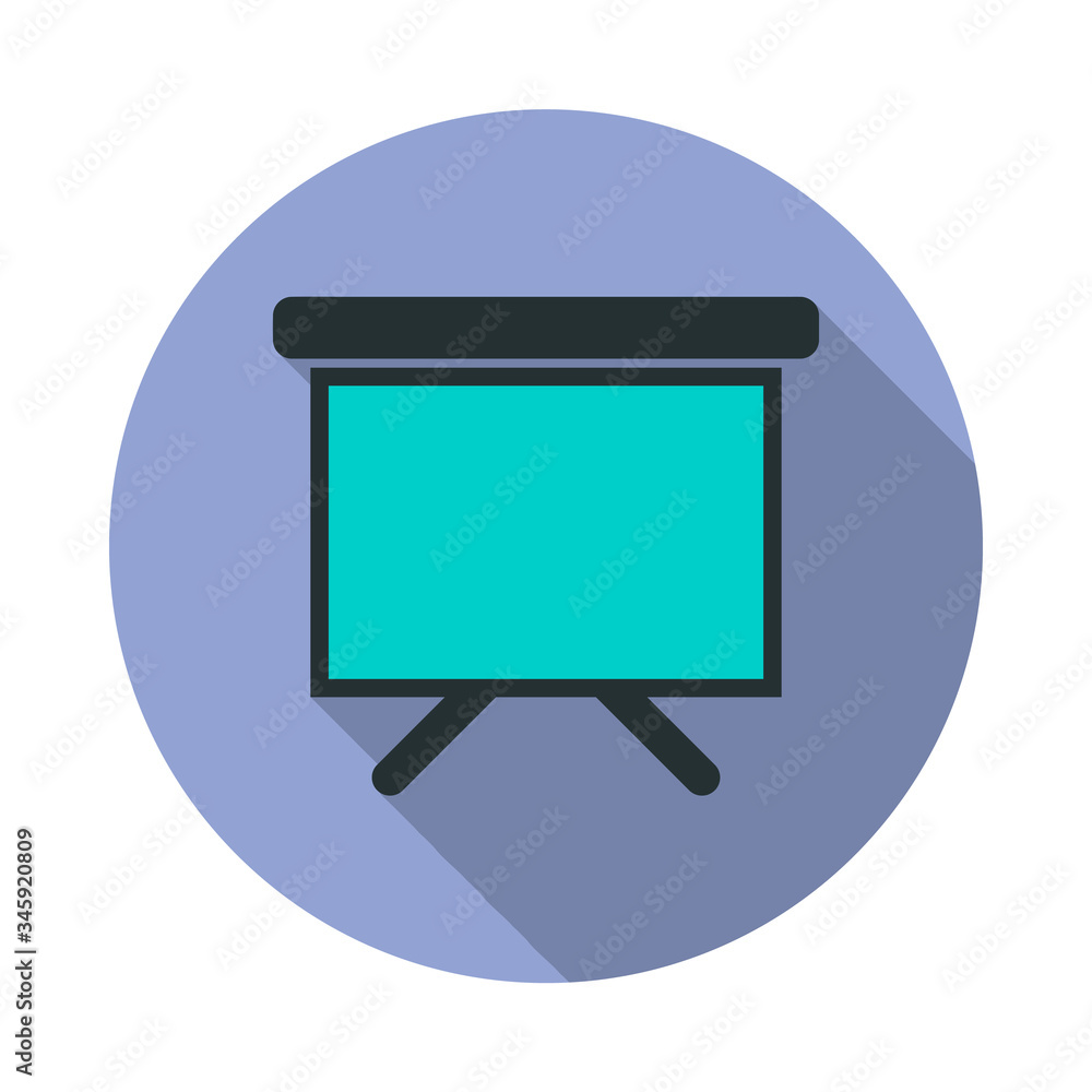 Aufkleber screen for presentation long shadow icon. simple color vector of web icons for ui and ux, website or