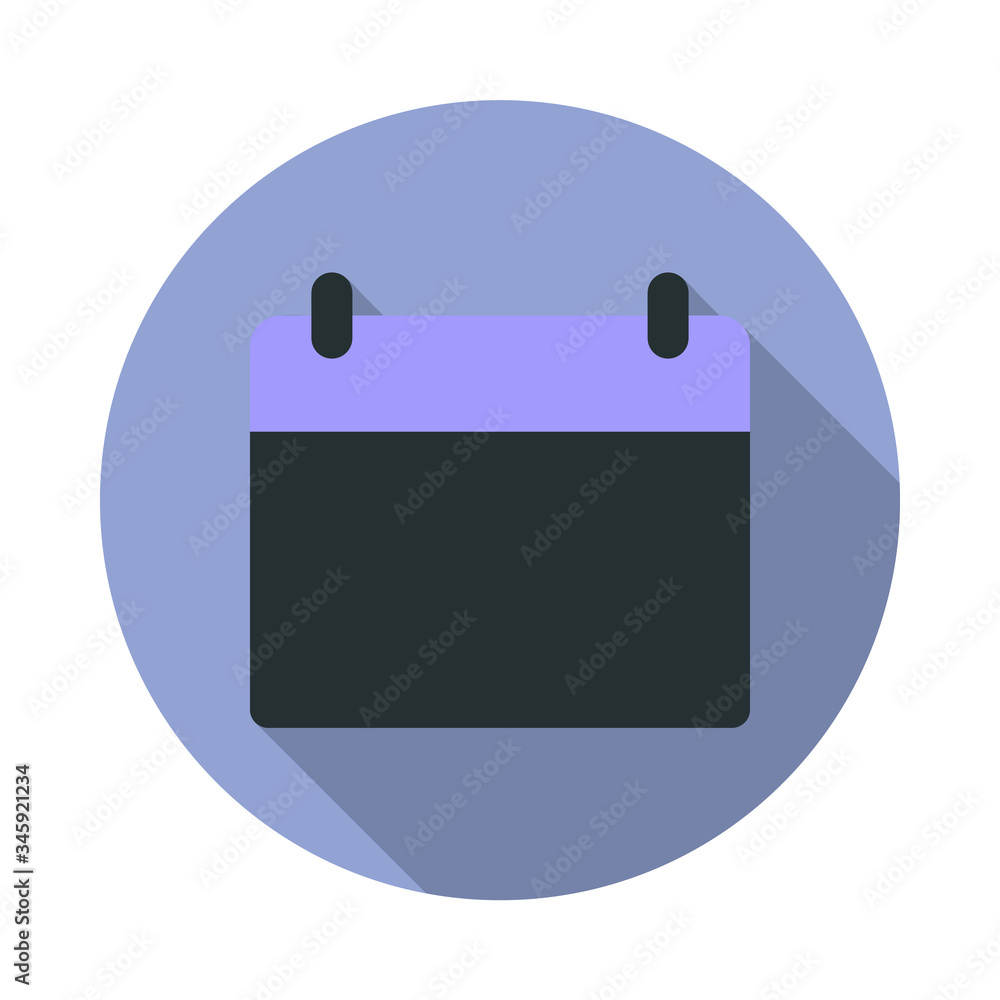 Aufkleber the calendar long shadow icon. simple color vector of web icons for ui and ux, website or mobile app