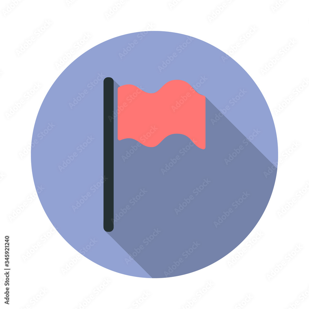 Aufkleber flag long shadow icon. simple color vector of web icons for ui and ux, website or mobile application