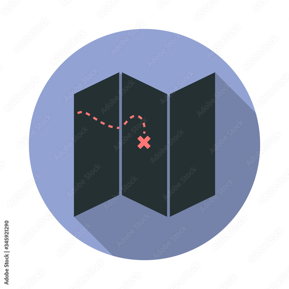 Poster open card long shadow icon. simple color vector of web icons for ui and ux, website or mobile applic