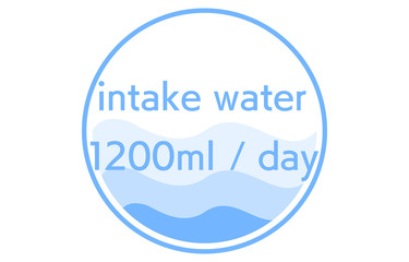 一日の水分摂取量の目安のイメージイラスト