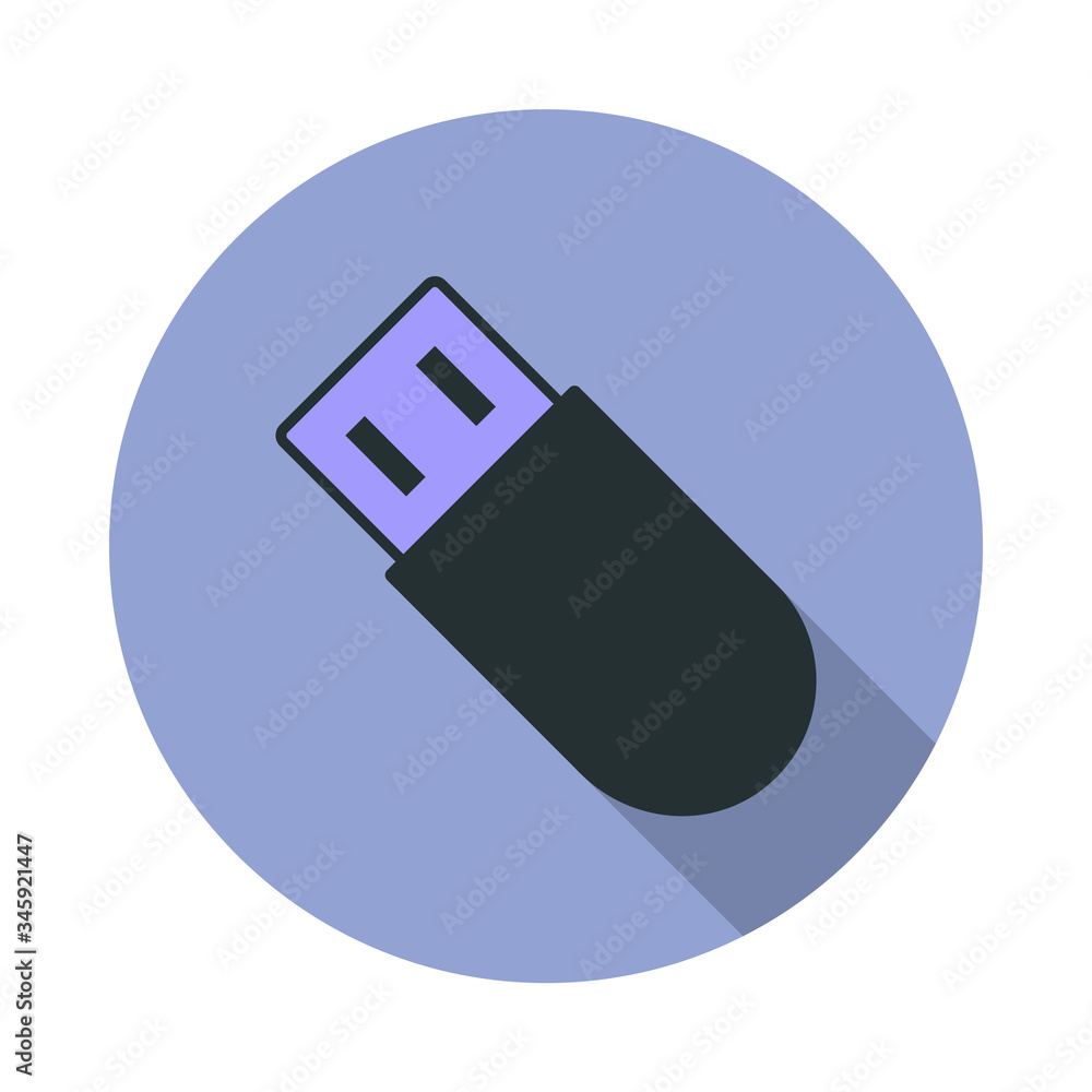 Aufkleber flash card long shadow icon. simple color vector of web icons for ui and ux, website or mobile appli