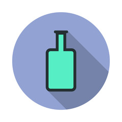 bottle long shadow icon. Simple color vector of web icons for ui and ux, website or mobile application