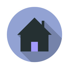 house long shadow icon. Simple color vector of web icons for ui and ux, website or mobile application