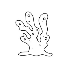  Vector sea coral isolated on white background. Outline vector illustration in doodle style.