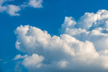 Obraz na płótnie Canvas Blue sky with white big cloud. Big clouds on sky soft clear