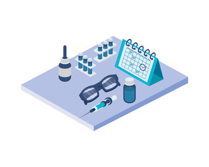 medical and vaccination equipment icons