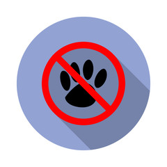 forbidden animals long shadow icon. Simple color vector of ban icons for ui and ux, website or mobile application