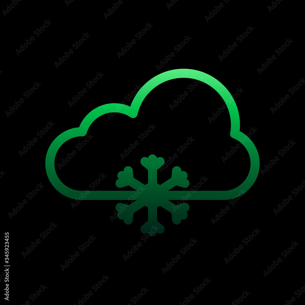 Aufkleber cloudy snow sign nolan icon. simple thin line, outline vector of weather icons for ui and ux, websit