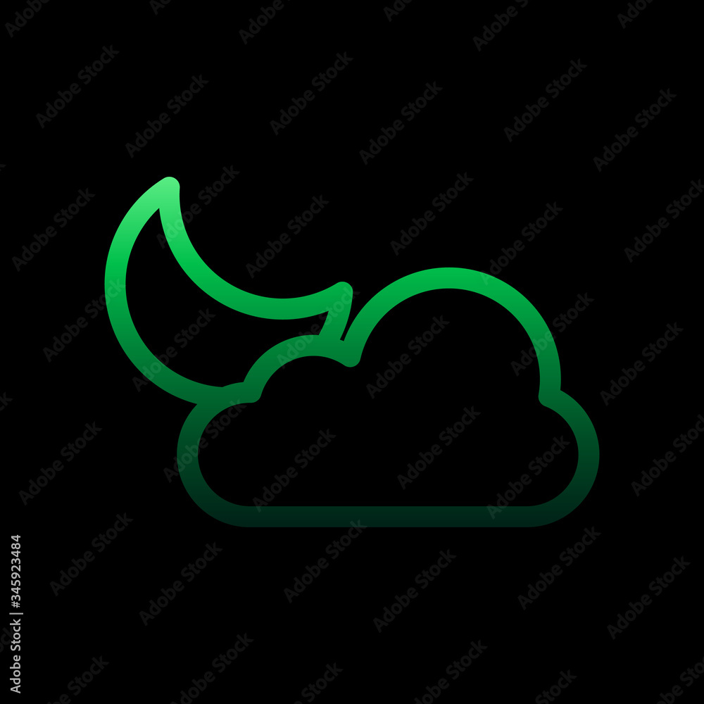 Poster cloudy, moon sign nolan icon. simple thin line, outline vector of weather icons for ui and ux, websi