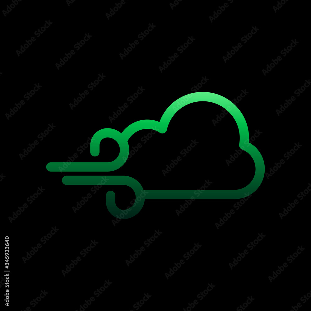 Poster cloudy, wind sign nolan icon. simple thin line, outline vector of weather icons for ui and ux, websi