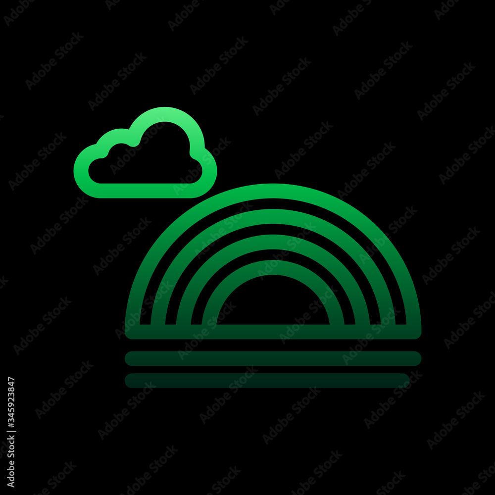 Poster cloudy, rainbow sign nolan icon. simple thin line, outline vector of weather icons for ui and ux, we
