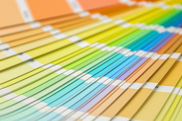 Color swatches book. Rainbow sample colors catalog. Color guide for design