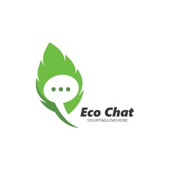 speech bubble leaf concept  logo icon vector