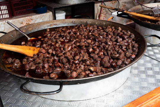 Jumari, delicious unhealthy fried pork greaves in a basket for sale during street food festival