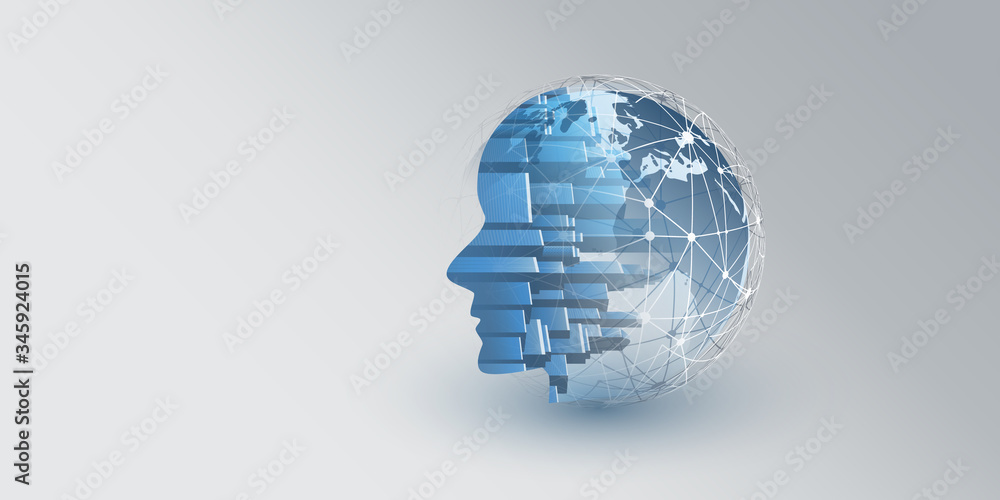 Poster smart city, automated digital control, deep learning, artificial intelligence and future technology 