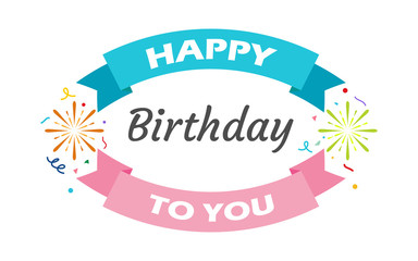 Happy Birthday poster for celebration - Vector illustration.