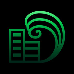 Fototapeta premium tsunami city sign nolan icon. Simple thin line, outline vector of weather icons for ui and ux, website or mobile application