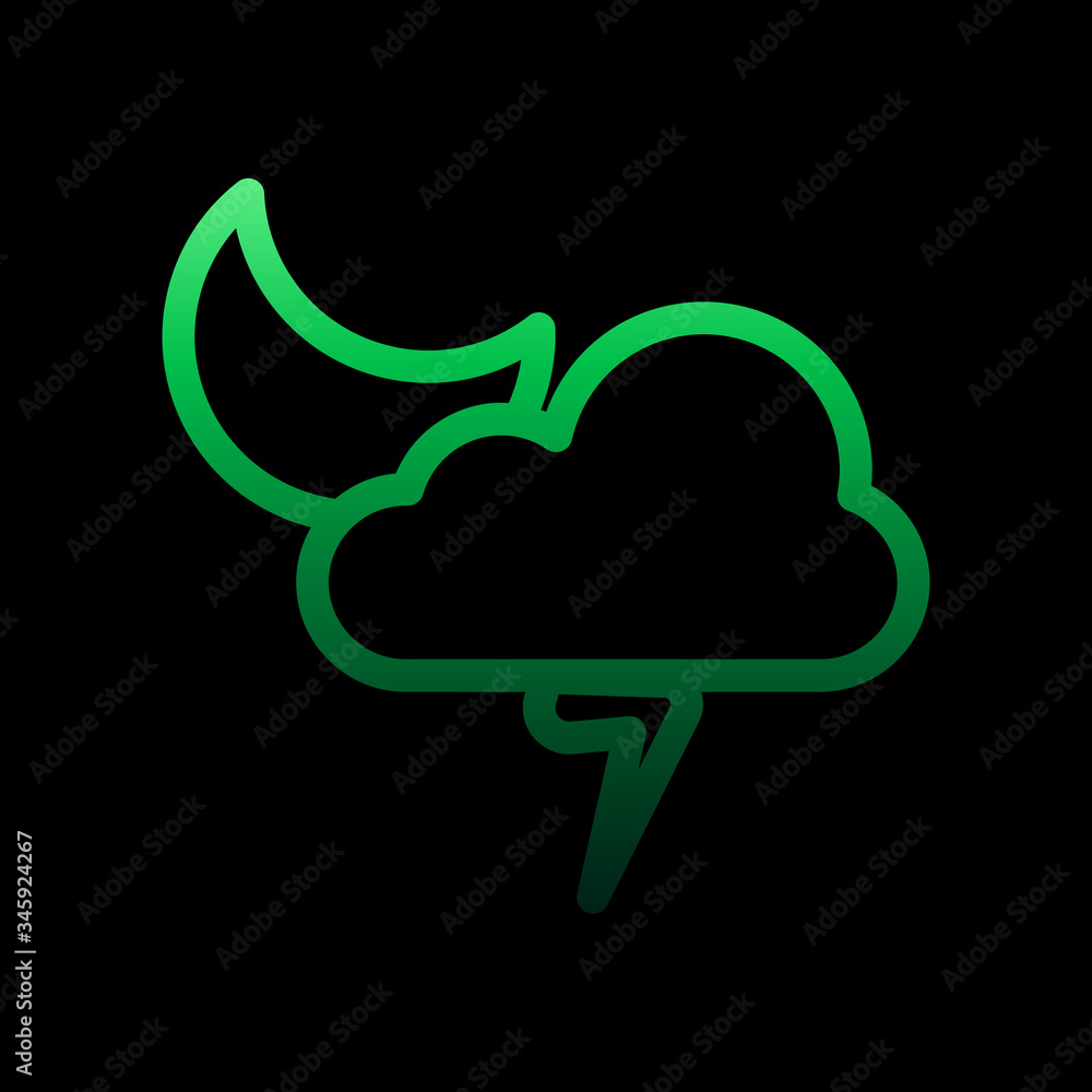Poster cloudy moon storm sign nolan icon. simple thin line, outline vector of weather icons for ui and ux, 