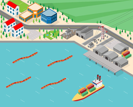 Wave Power Plant, Wave Energy In Isometric Graphic