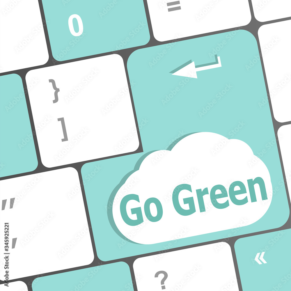 Poster a keyboard with a key reading go green