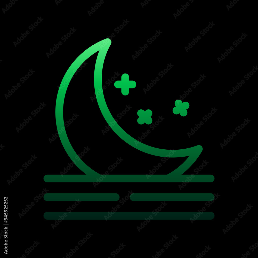 Poster moon night sign nolan icon. simple thin line, outline vector of weather icons for ui and ux, website