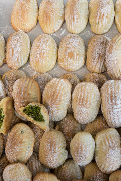 Traditional "mamul" sweet dessert delights, pastry during hotel brunch