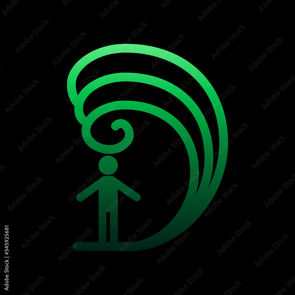 Poster man tsunami sign nolan icon. simple thin line, outline vector of weather icons for ui and ux, websit