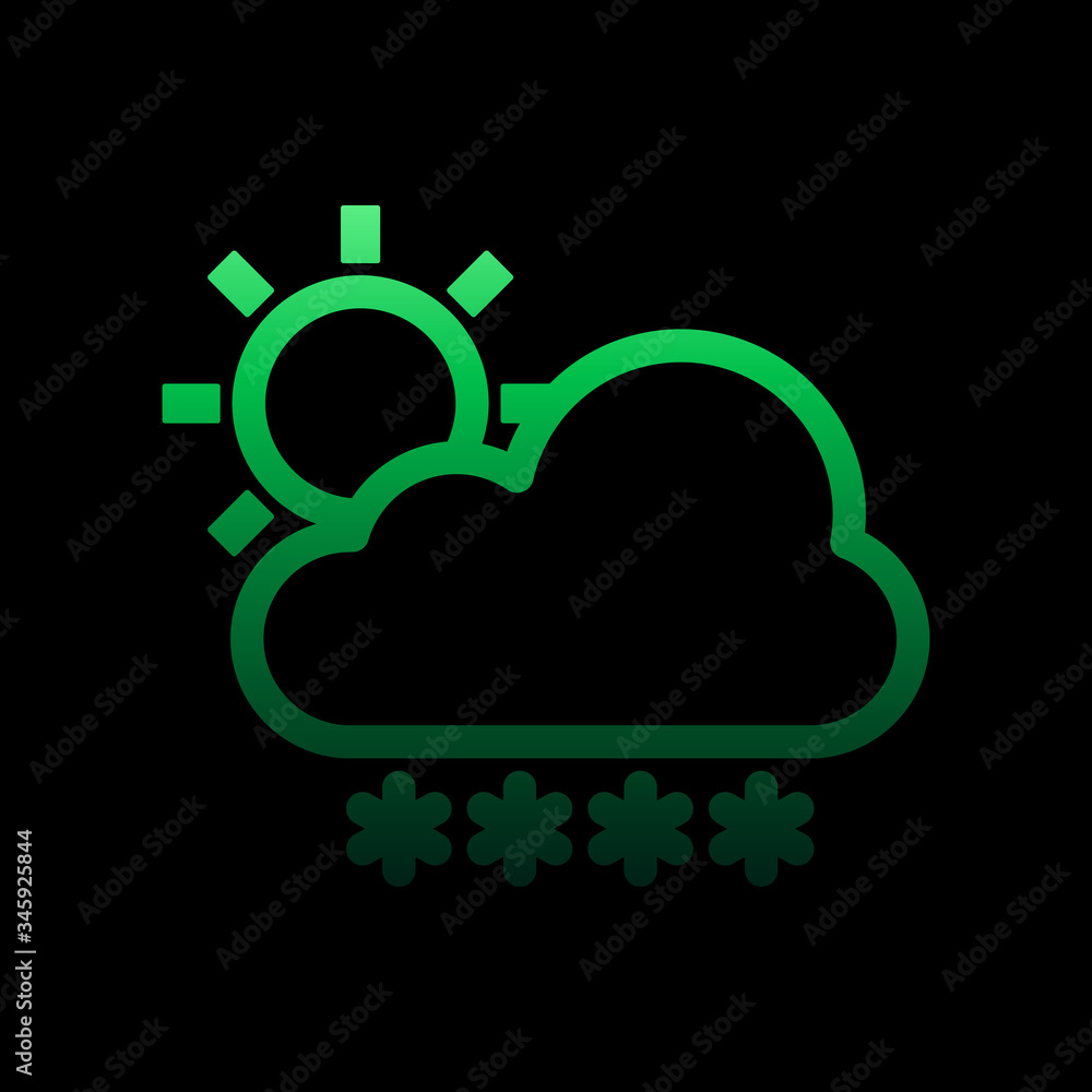 Poster cloudy sun snow sign nolan icon. simple thin line, outline vector of weather icons for ui and ux, we