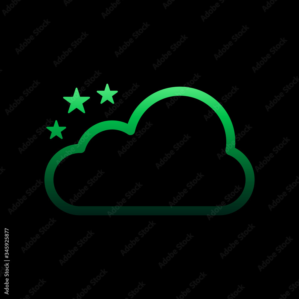 Aufkleber cloudy star sign nolan icon. simple thin line, outline vector of weather icons for ui and ux, websit