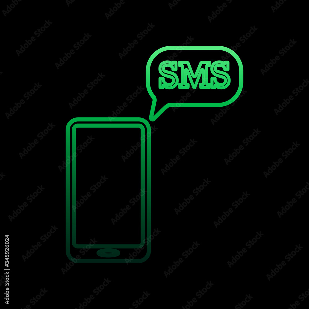 Poster sms on smart phone nolan icon. simple thin line, outline vector of sosial media network icons for ui