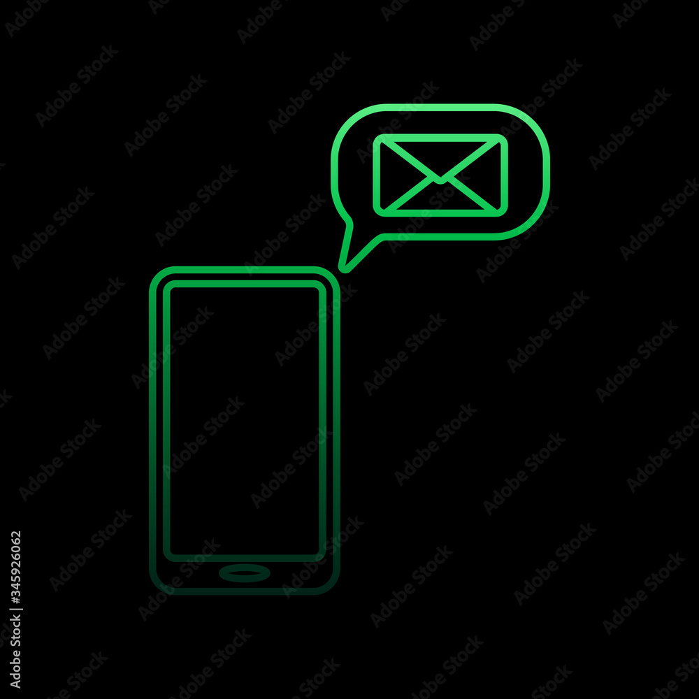 Poster inbox in smart phone nolan icon. simple thin line, outline vector of sosial media network icons for 