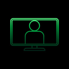 people on monitor nolan icon. Simple thin line, outline vector of sosial media network icons for ui and ux, website or mobile application