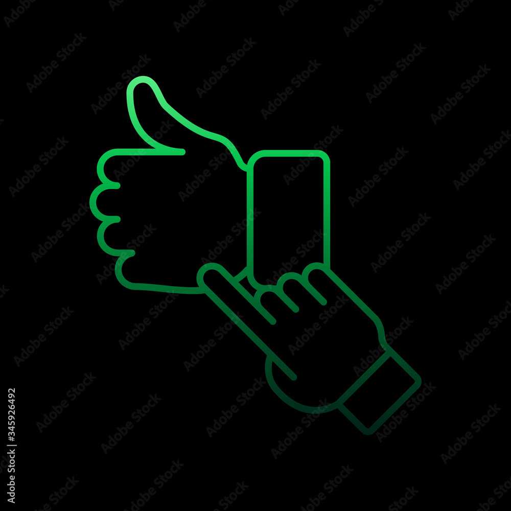 Poster like sign and finger nolan icon. simple thin line, outline vector of sosial media network icons for 