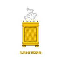 The altar of incense, installed in the tabernacle and temple of Solomon. A ritual object in the rites of the Jewish religion.