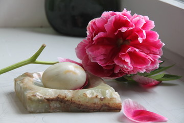 Marble polished solid mineral egg 